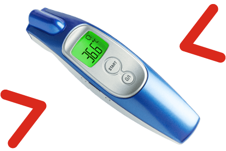 infrared thermometer screen arrows